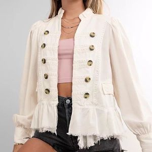 FREE PEOPLE - Ariana Lace Trim Jacket